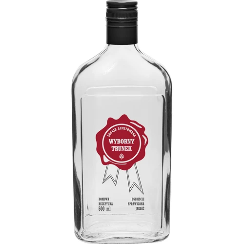 500 ml pullo kierrekorkilla, painatus ”Wyborny Trunek”, 1 kpl