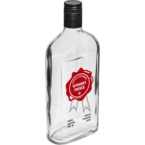 500 ml pullo kierrekorkilla, painatus ”Wyborny Trunek”, 1 kpl - 2