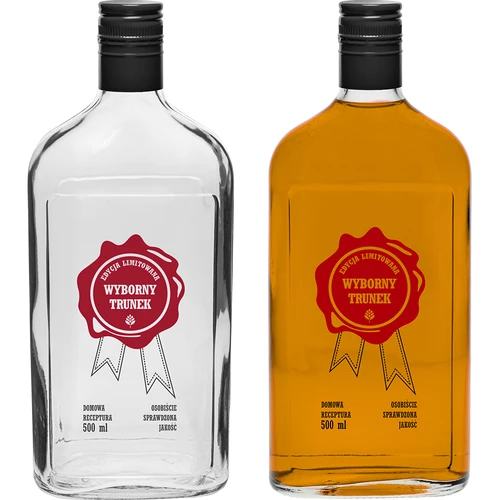 500 ml pullo kierrekorkilla, painatus ”Wyborny Trunek”, 1 kpl - 4