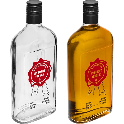 500 ml pullo kierrekorkilla, painatus ”Wyborny Trunek”, 1 kpl - 5