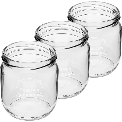 Purkit TO 425ml painatuksella „Kotitekoinen herkku” ja mustalla kannella fi 82 - 3 kpl - 3