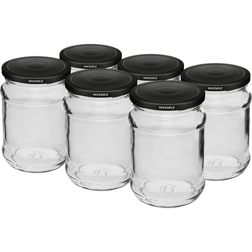 Purkki 250 ml fi 66/4 musta kansi - 6 kpl