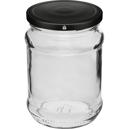 Purkki 250 ml fi 66/4 musta kansi - 6 kpl - 2