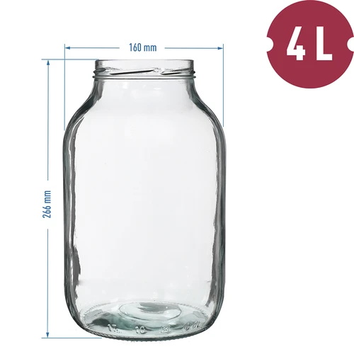 Purkki 4 L, värikäs kansi + haarukka tai pihdit - 5