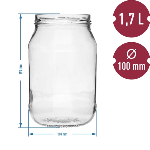 Purkki TO 1,7L fi 100 - 6 kpl - 5