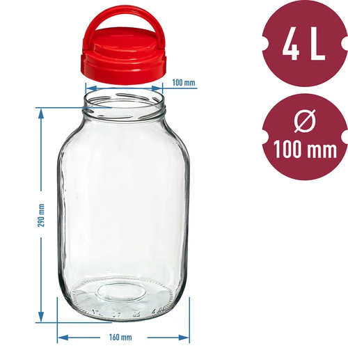Purkki TO 4 L ja kansi fi 100 kahvalla - 6