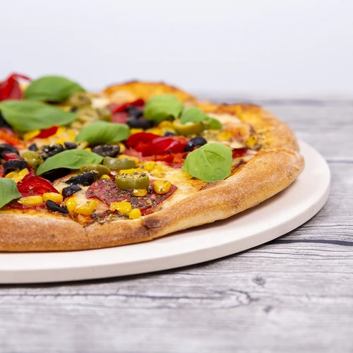 Pyöreä pizzakivi, valmistettu kordieriitista, halkaisija 33 cm - 19