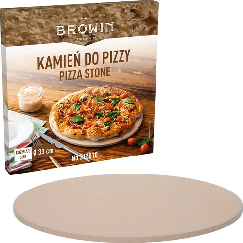 Pyöreä pizzakivi, valmistettu kordieriitista, halkaisija 33 cm - 5