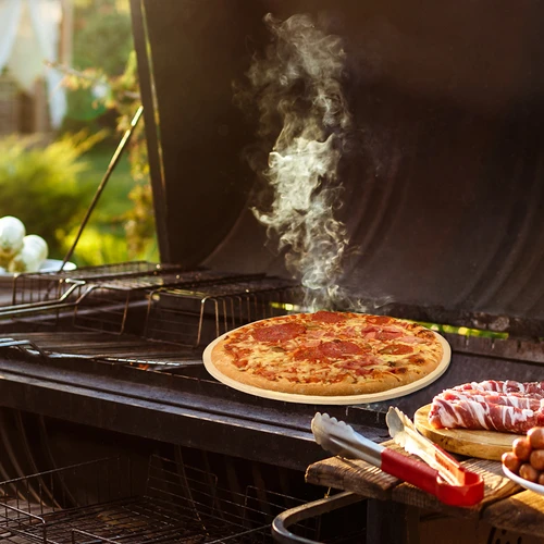 Pyöreä pizzakivi, valmistettu kordieriitista, halkaisija 33 cm - 16