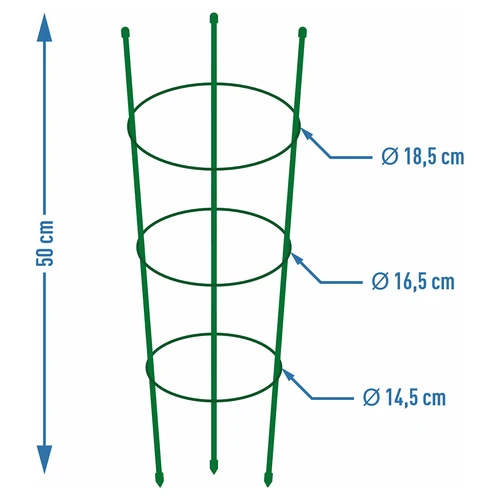 Rengastuki kasveille 3 rengasta 0,5m - 2