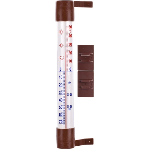 Ruskea ulkolämpömittari (-60°C - +50°C) 23cm