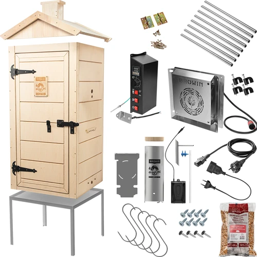 Sähköinen savustinkaappi dragON PLYWOOD NATURE 100E lämmitysmoduulilla ja ohjaimella - 2