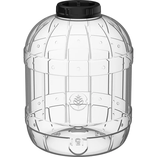 Särkymätön, monikäyttöinen purkki mustalla kannella, 15L