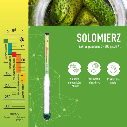 Särkymätön suolamittari mittasylinterillä, mitta-alue: 0–300 g suolaa/l - 5