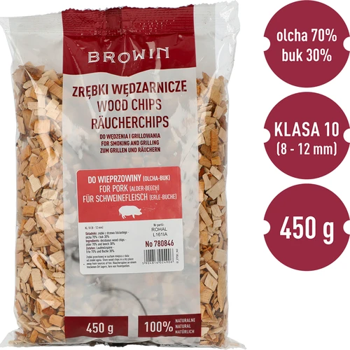 Savustus-/grillauslastut sianlihalle – sekoitus (70 % leppä, 30 % pyökki), 450 g, raekoko 10 - 3