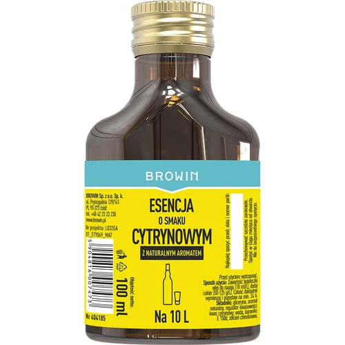 Sitruunanmakuinen essenssi luonnollisella aromilla 10 L:lle - 100 ml