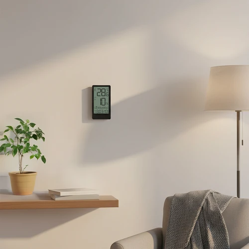 Soensin elektroninen huonelämpömittari, musta - 9