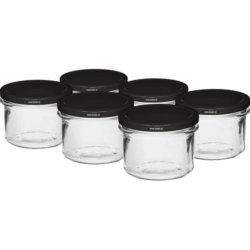 Suora purkki 235 ml (fi82) mustalla kierrekannella 6 kpl