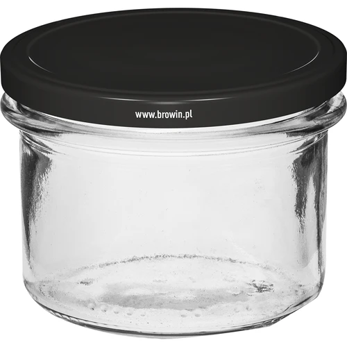 Suora purkki 235 ml (fi82) mustalla kierrekannella 6 kpl - 2