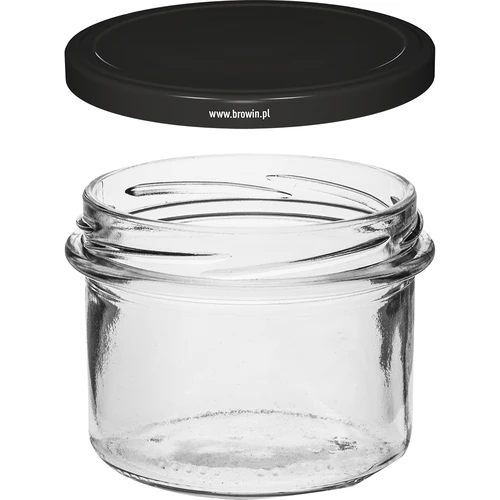 Suora purkki 235 ml (fi82) mustalla kierrekannella 6 kpl - 3