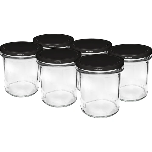 Suora purkki 350 ml mustalla kannella fi82 - 6 kpl