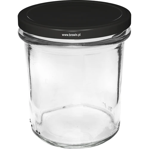 Suora purkki 350 ml mustalla kannella fi82 - 6 kpl - 2