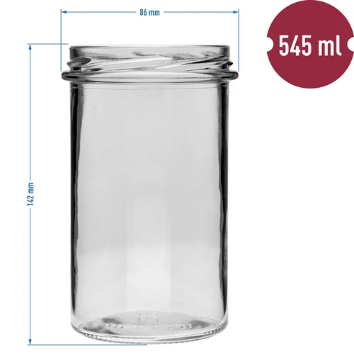 Suora purkki 545ml (fi 82) - mustalla kannella, 6 kpl - 6