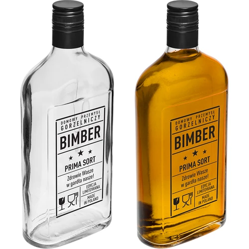Piersiówka-pullo 500 ml kierrekorkilla, painatus "Bimber PRL", 1 kpl - 4