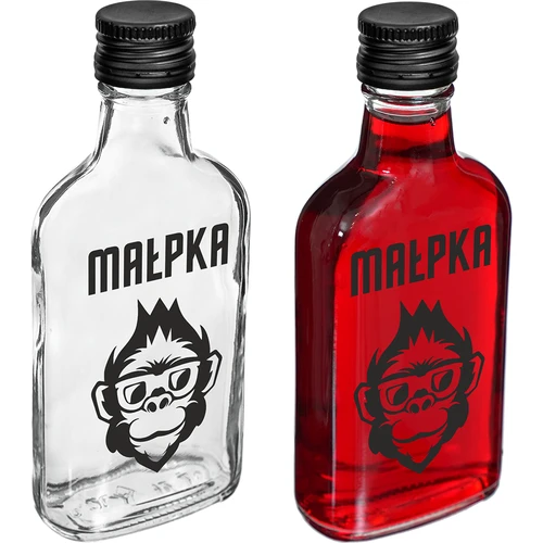 Taskumattipullo 200 ml kierrekorkilla, 'Apina'-painatus, 1 kpl. - 2