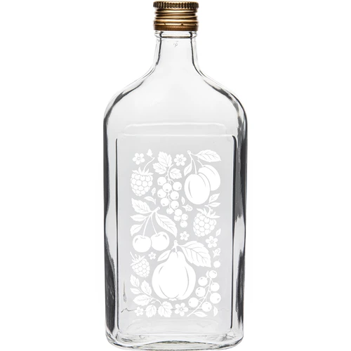 Taskumattipullo 500 ml kierrekorkilla ja ”Hedelmät”-painatuksella, malli 2