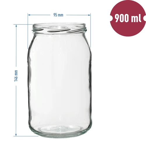 TO 900 ml purkki värillisellä kannella fi82/6 - 6 kpl - 2