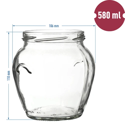 TO Amfora 580 ml purkki värillisellä kannella fi82/6-6kpl - 6
