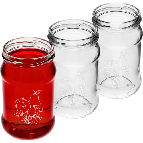 TO-purkki 300 ml painatuksella - hedelmäsekoitus ja kansi fi66/4 - 3 kpl - 3