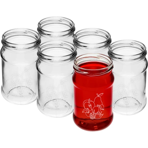 TO-purkki 300ml painatuksella - hedelmäsekoitus ja kansi fi66/4 - 6 kpl - 3