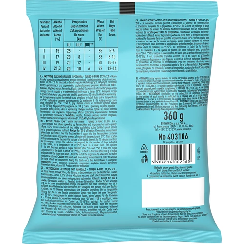 Turbo X-Pure -hiiva 21,3 %, 100 l - 2