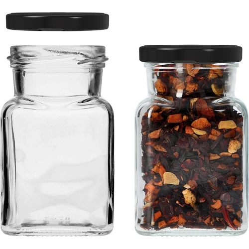 Twist-off purkki 150ml Neljä kulmaa fi 53 mustalla kannella, 6 kpl - 4
