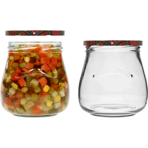 Twist-off-purkki 500 ml "Käänteinen Amfora" värillisellä kannella fi 82/6, 6 kpl - 7