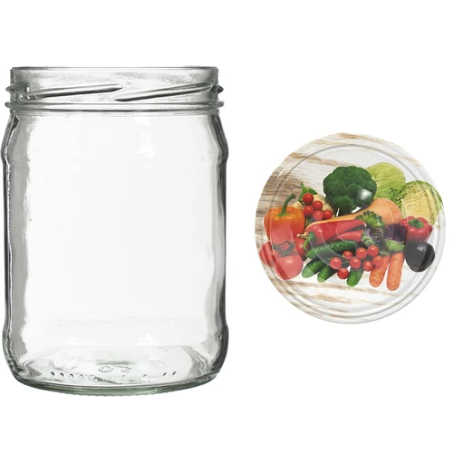 Twist off -purkki 500 ml värillisellä kannella fi82/6 - 6 kpl. - 9