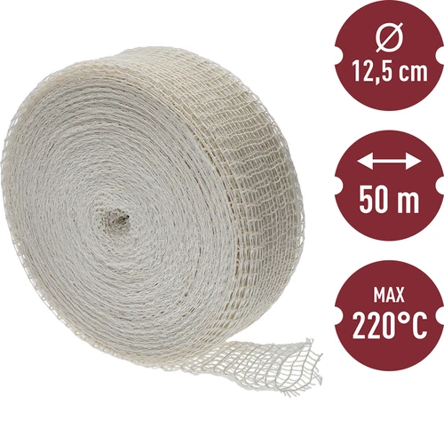 Valkoinen lihaverkko, mitat 12,5 cm x 50 m, lämmönkestävyys jopa 220°C - 3