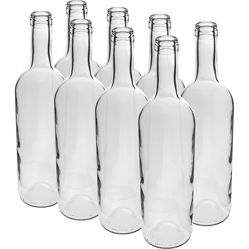 Valkoinen viinipullo 0,75 L - pakkaus 8 kpl