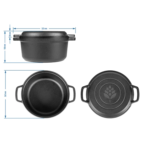 Valurautakattila pannulla, 3,5 L - 7