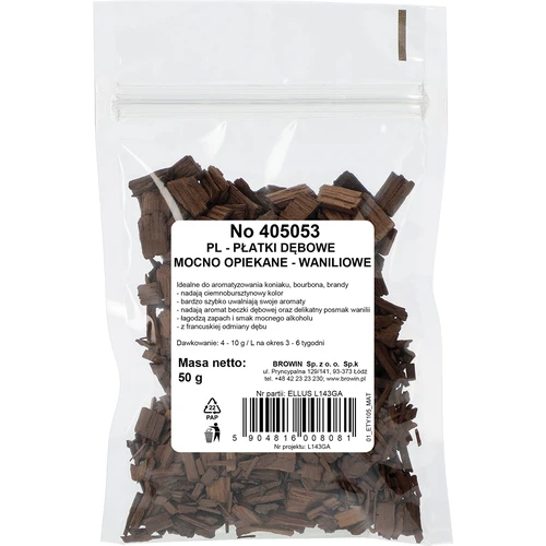 Vaniljaiset tammilastut, voimakkaasti paahdetut, 50 g - 2