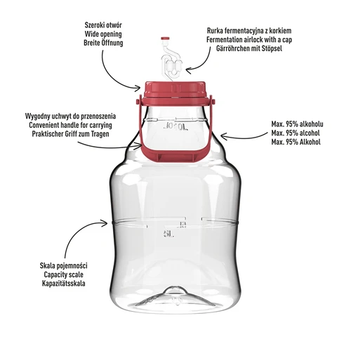 Viinipallo kevyt, särkymätön, kahvalla, 10 L - 4