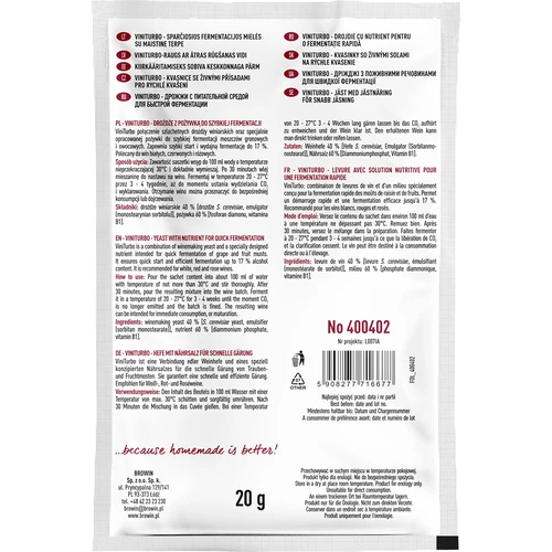 ViniTurbo - hiiva nopeaan käymiseen, 20 g - 2