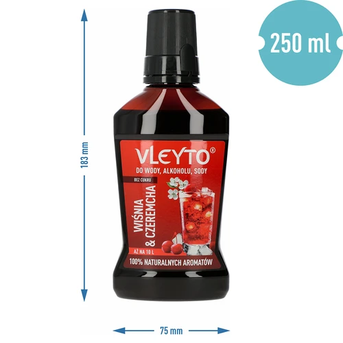 VLEYTO Kirsikka & Tuomipihlaja – makuessenssi luonnollisilla aromeilla, 250 ml - 5
