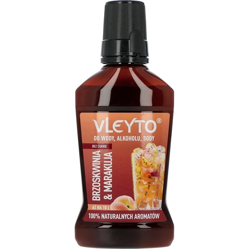 VLEYTO Persikka & Passiohedelmä – makuaromi luonnollisilla aromeilla, 250 ml
