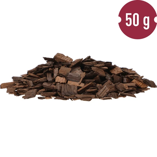 Voimakkaasti paahdetut tammihiutaleet alkoholien aromatisointiin (viski, bourbon, brandy, konjakki, olut), 50 g - 4