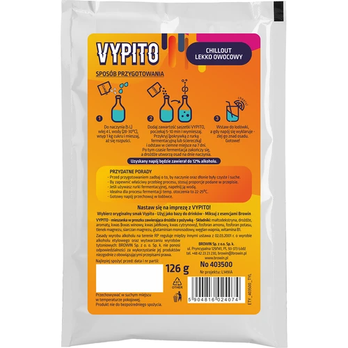 VYPITO 12%, pussi 18 juomalle - Chillout kevyesti hedelmäinen, 126 g - 2
