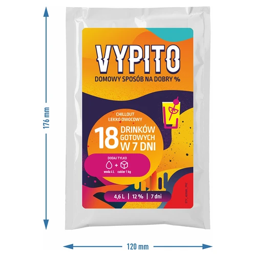 VYPITO 12%, pussi 18 juomalle - Chillout kevyesti hedelmäinen, 126 g - 4