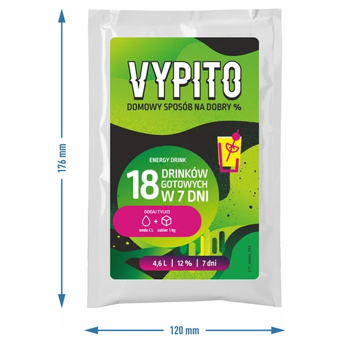 VYPITO 12%, pussi 18 juomalle - Energy drink, 126 g - 4